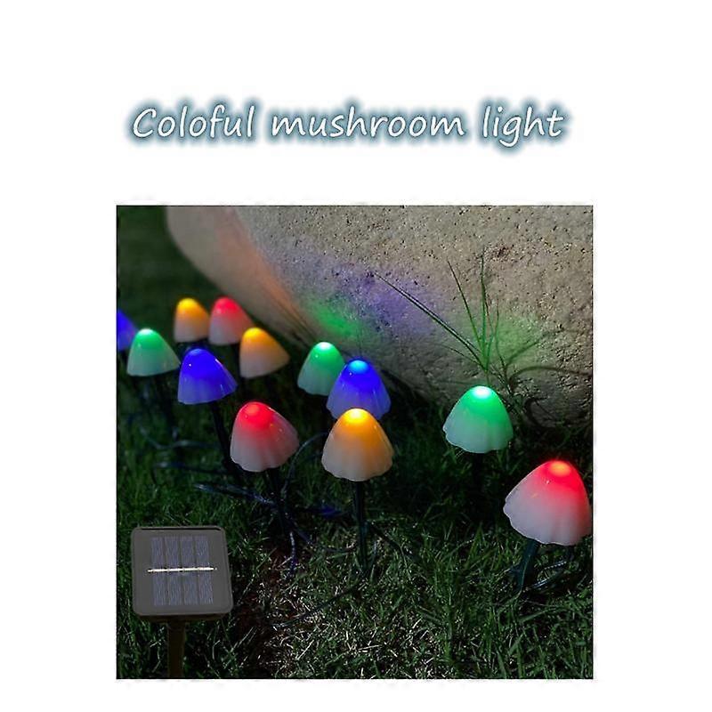 LED solar ground plug mushroom string light outdoor waterproof landscape light