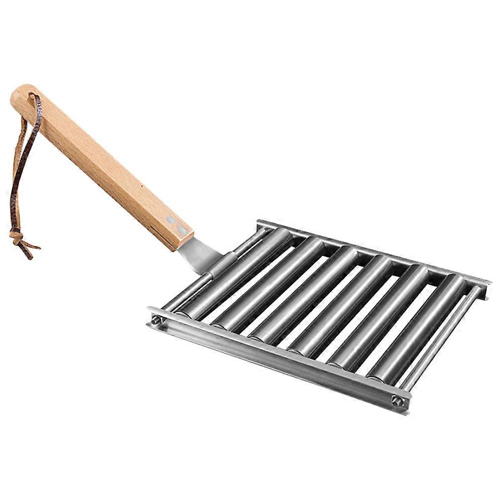 Home Wurstwalze Wurstgrillrost mit Holzgriff Outdoor-Wurstroller