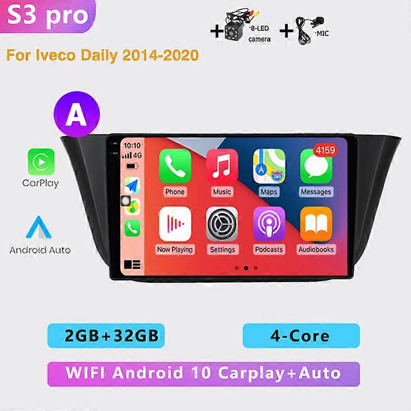 2din auto Android radio multimedia player 4+64G/WIFI Carplay GPS Navigation BT DSP 2din NO DVD for Iveco Daily 2014-2020