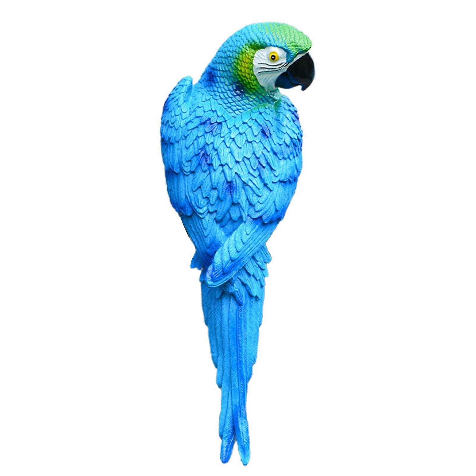 Parrot Statue Wall Mounted Vivid Multi-Color Realistic Parrot Ornament for Patio JIKAIX