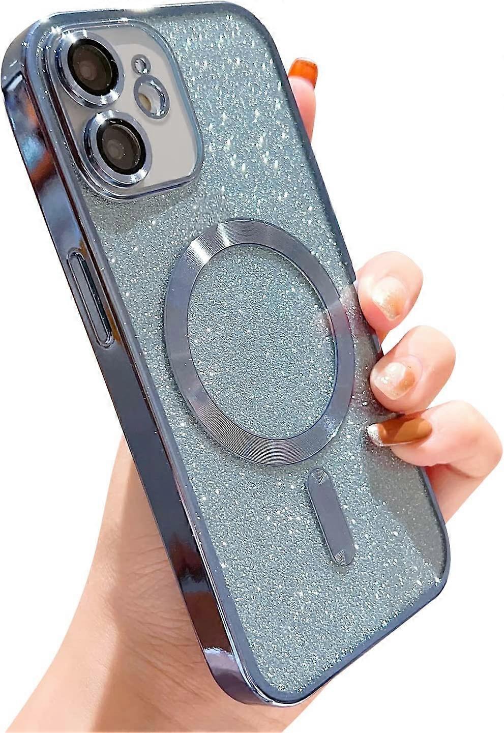 متوافق مع حافظة iPhone 12 Magsafe Glitter ، Bling الفاخرة لطيفة مرنة مرنة جراب الهاتف الكاميرا حماية الصدمات للنساء فتاة الرجال التصميم f