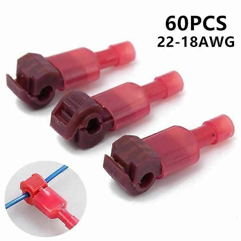 60Pcs Electrical Wire Connectors Terminals Crimp Terminal Scotch Lock Quick Splice 22-16AWG For Car Audio