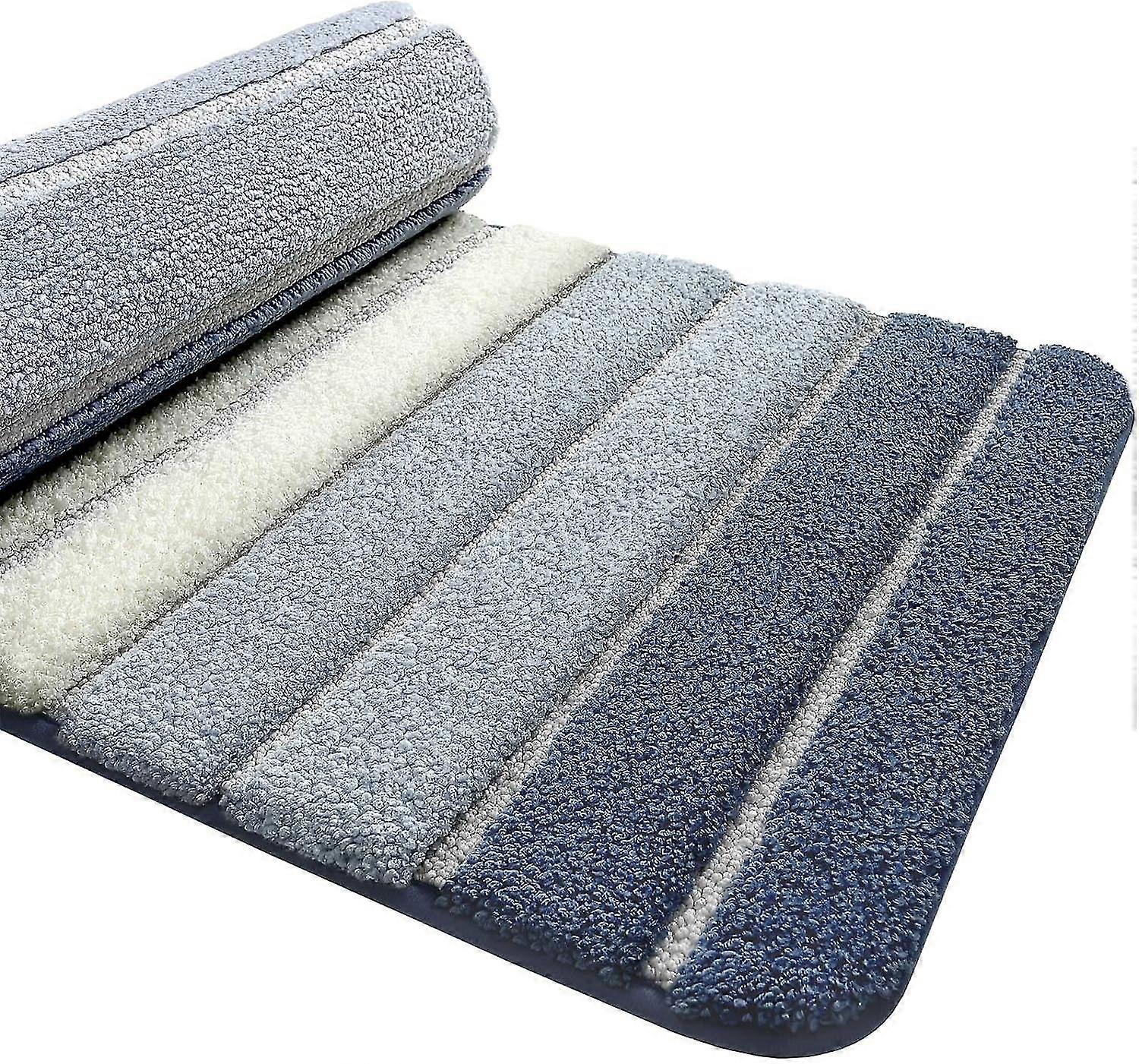 Non-Slip Bath Mat, Extra Soft Bathroom Rug, Machine Washable, Water Absorbent, 40 x 60 cm, Blue