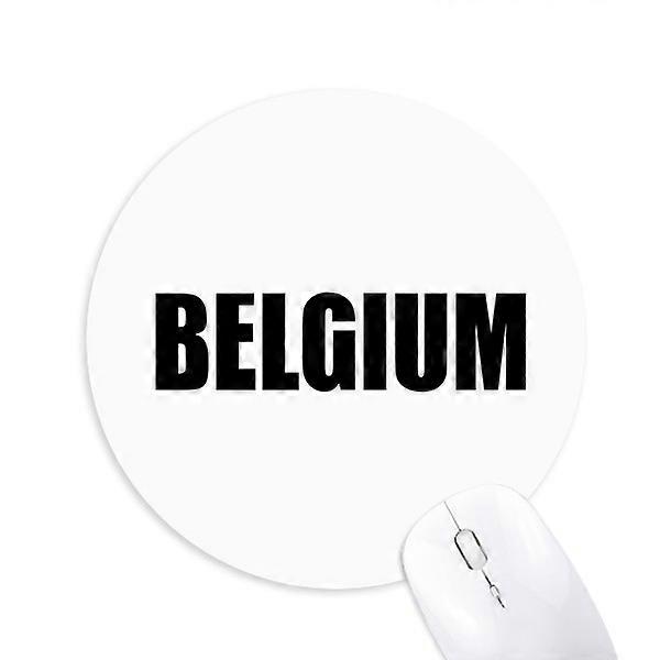 Belgium Country Name Black Round Non-Slip Rubber Mousepad Game Office Mouse Pad
