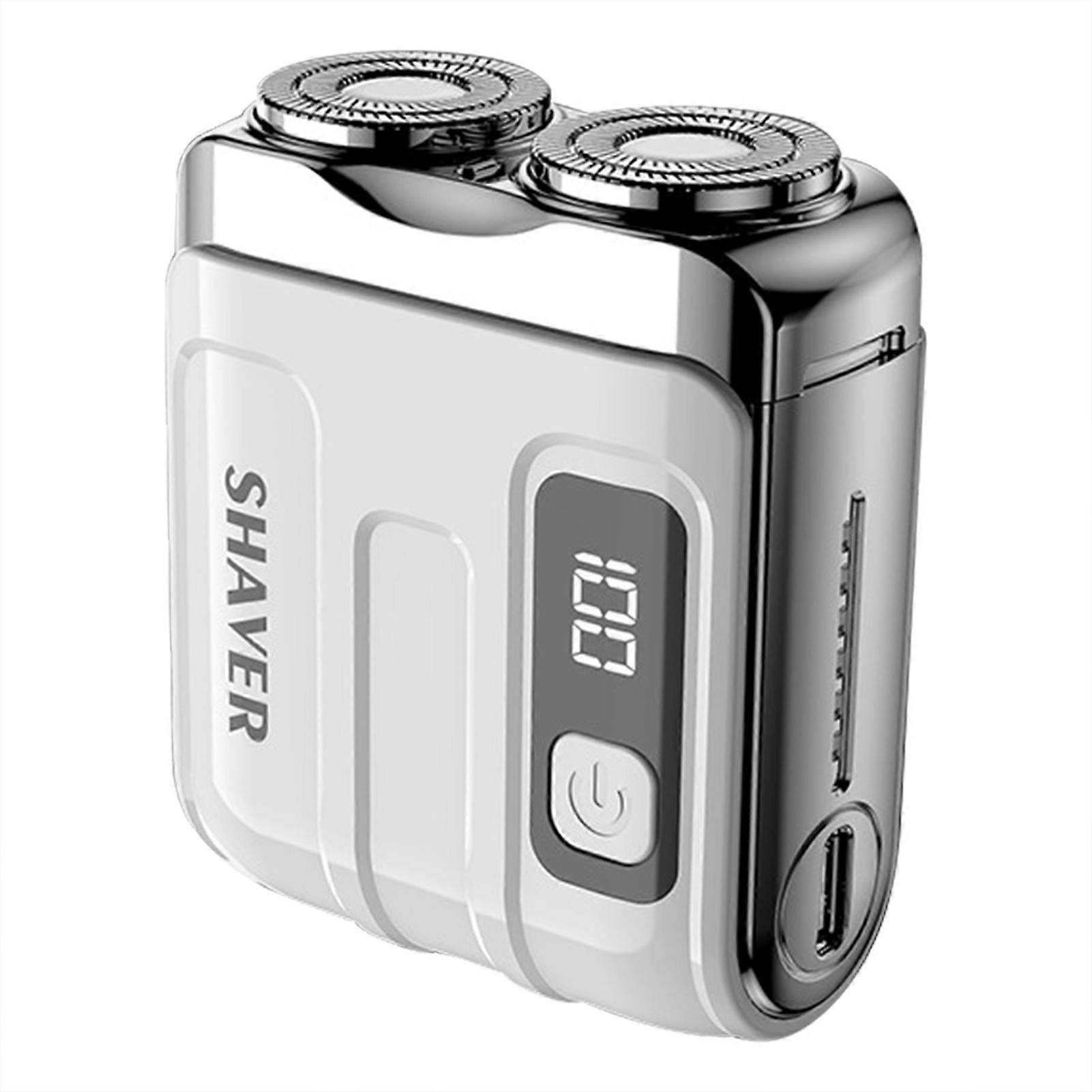 Men's Wet & Dry Ipx7 Waterproof Razor, USB Rechargeable Portable Double Ring Electric Razor, Luggage Design Razor