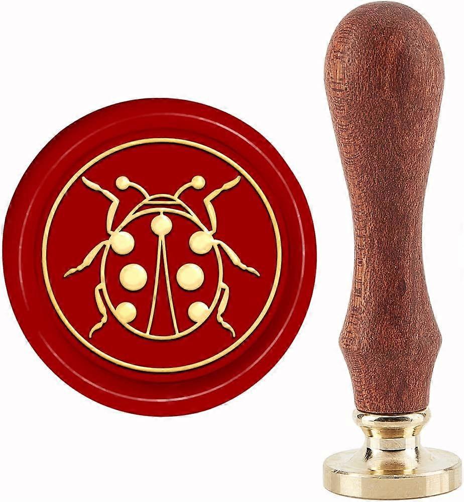 Vintage Ladybug Sealing Wax Stamp Set with Wooden Handle 30mm