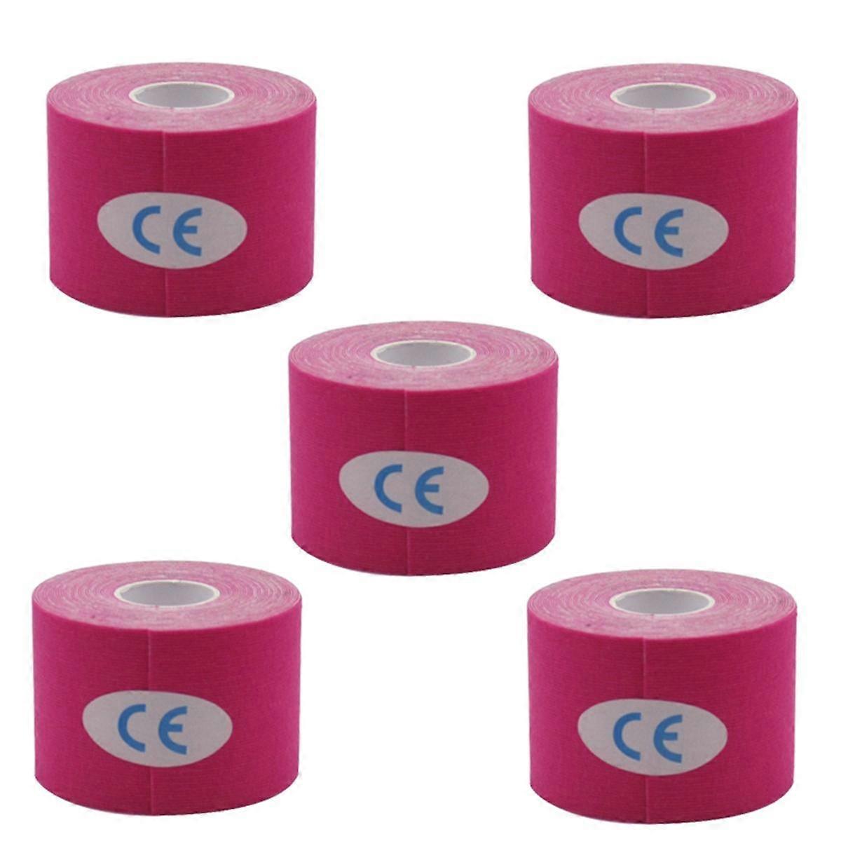 Pink 5 Pcs 5cmx5cm Elastic Bandage, ,Patch, Muscle Patch
