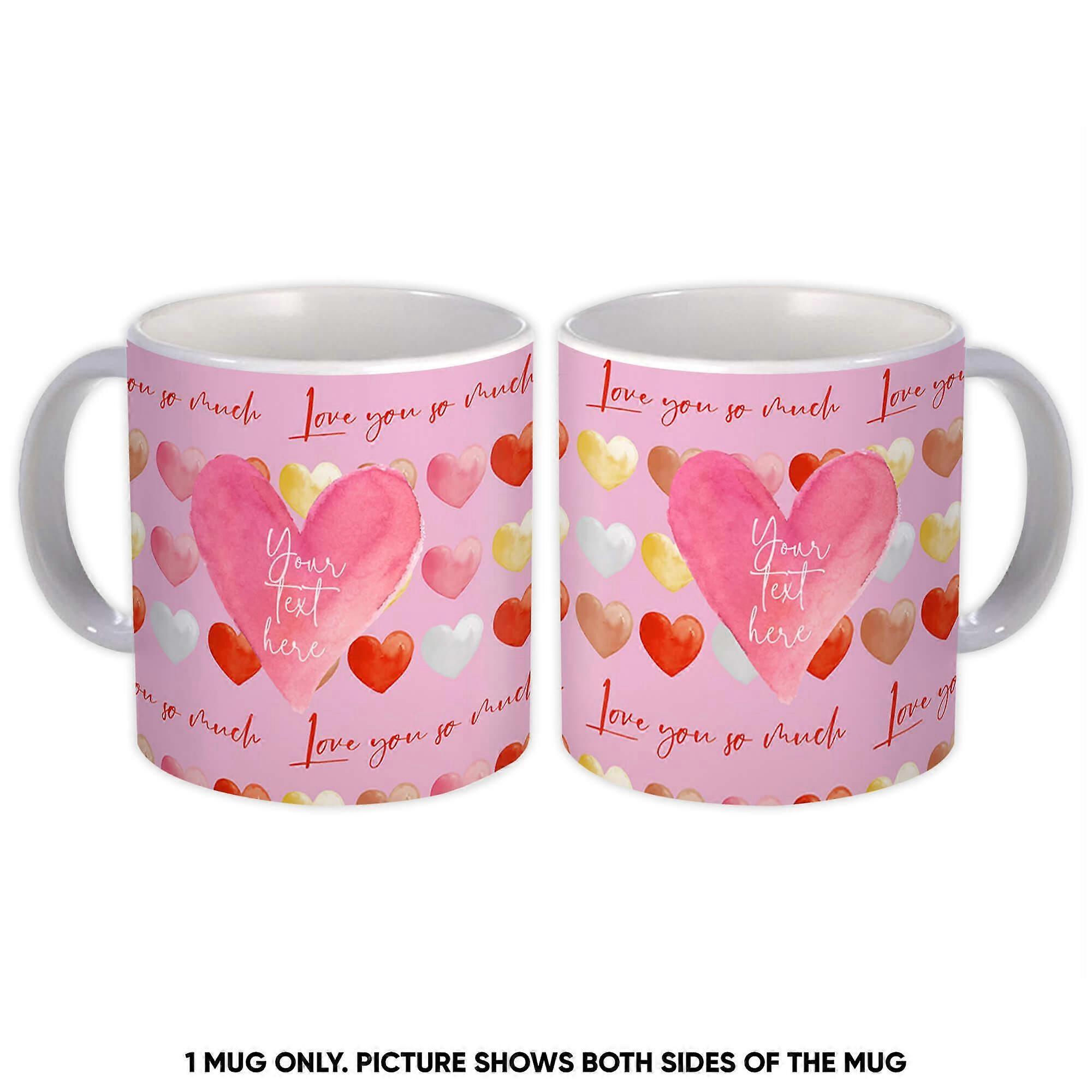 كوب هدية: قلوب مائية ملونة شخصية عيد الحب حلو