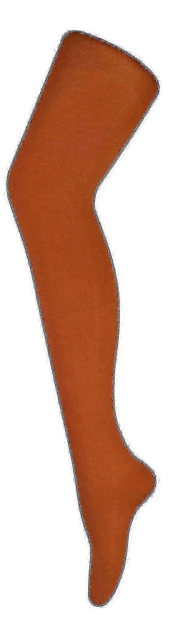 Ladies 80 Denier Opaque Plain Coloured Tights-yvan Medium Potters clay
