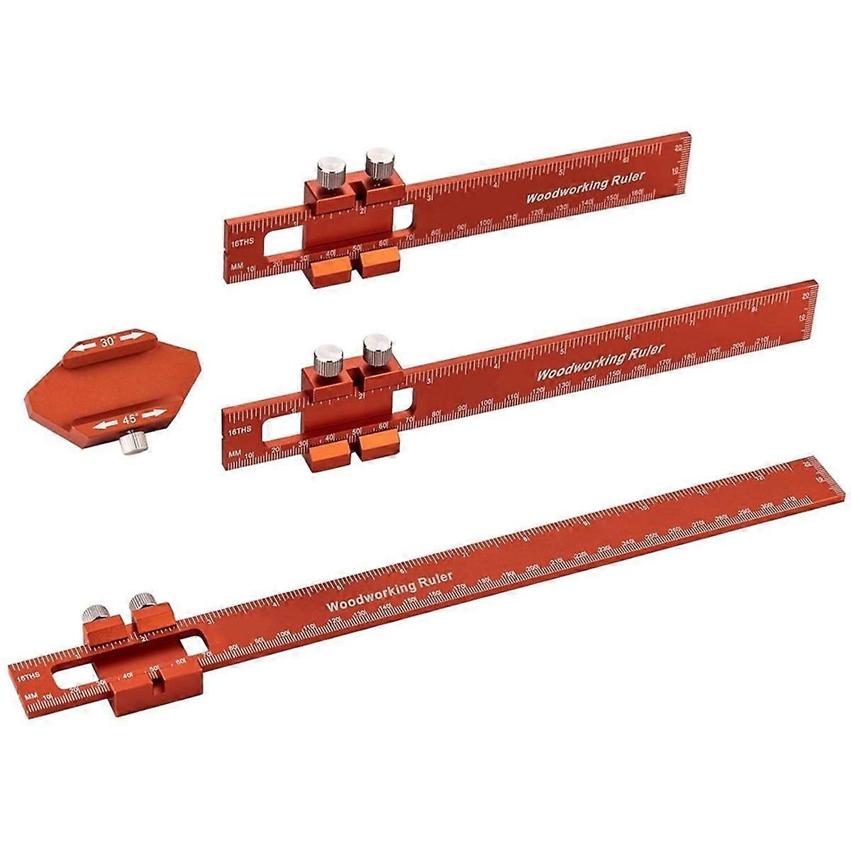 Woodworking Pocket Ruler-6/8/12Inch Precision Pocket Ruler - Marking Ruler Metric Inch T-Type Measu
