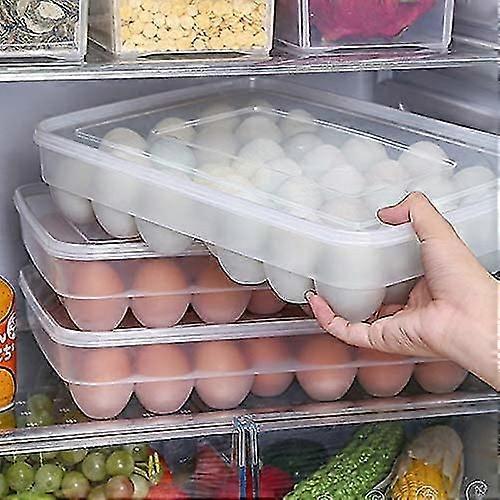 34 Grid Egg Storage Box Food Container Egg Refrigerator Storage Box Household Kitchen Transparent Box Egg Box Shelf