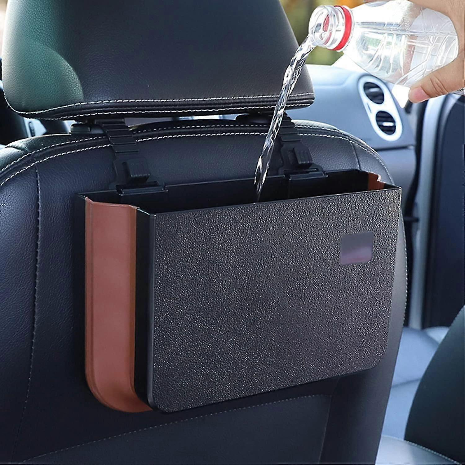 Hanging Car Trash Can, Collapsible Portable Waterproof Garbage Bag With Clip Small Car Organizer Holder Storage Poets Container, Mini Trash Bin For