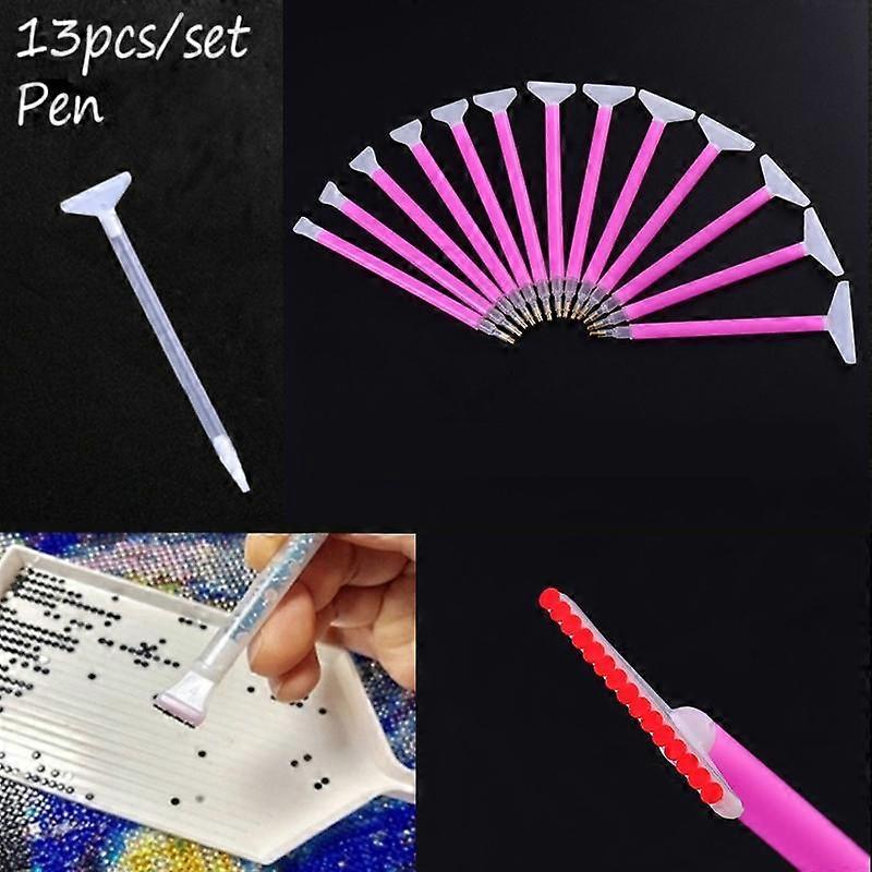 13pcs/set Quick Case Tool Embroidery Diamond Painting Tool Replacement Point Drill Pen