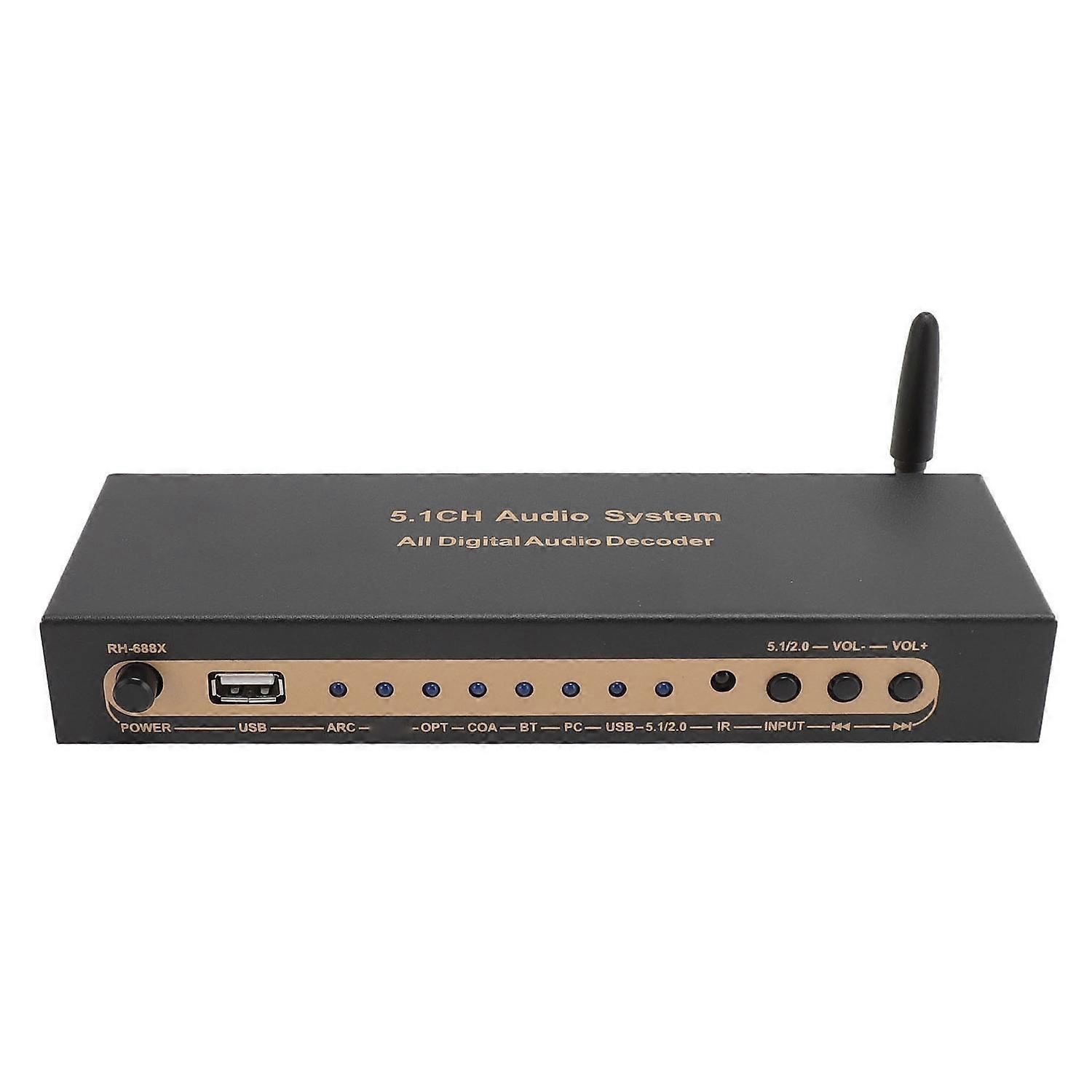 5.1 Channel Sound Decoder 192Khz/24Bit HD Multimedia Interface 4K ARC Optical Fiber Coaxial Analog S