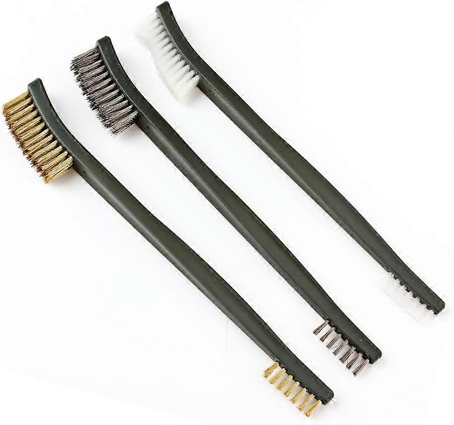 3-piece mini wire brush set for removing paint/rust