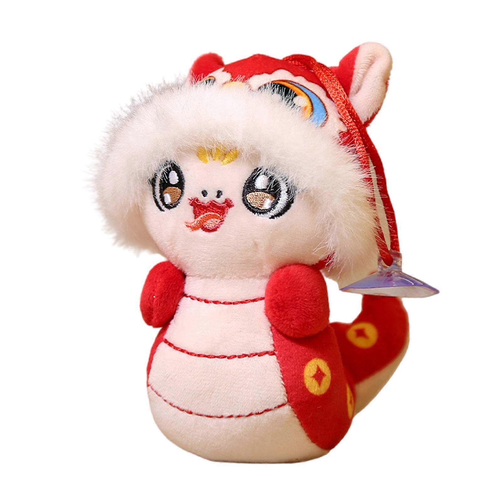 Plush Snake Animal Toy Fun Anime Cartoon Snake Lucky Animal for Chinese Spring Festival Photo Props Lovely Snake