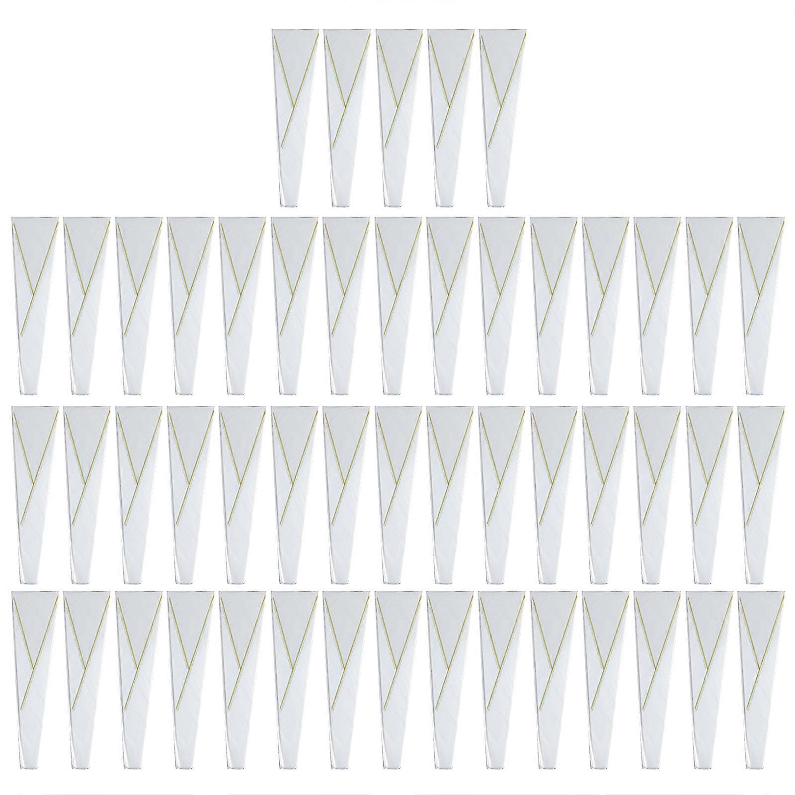 Ensemble de 50pcs Single Rose Wrappers Sacs d’emballage de fleurs Sacs d’emballage d’art floral imperméables et clairs pour les magasins de fleurs blanc