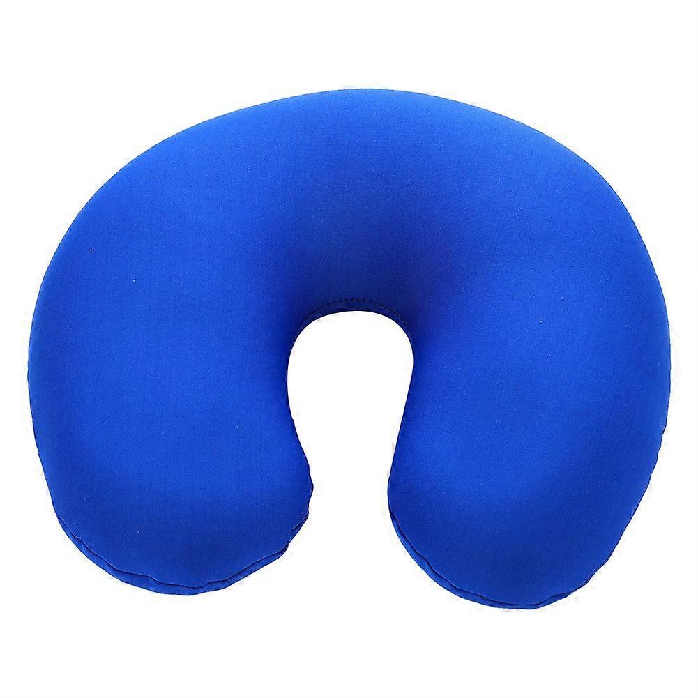 Elastic U-Shaped Neck Pillow Head Waist Soft Support Cushion for Home Travel Office(Royal Blue)