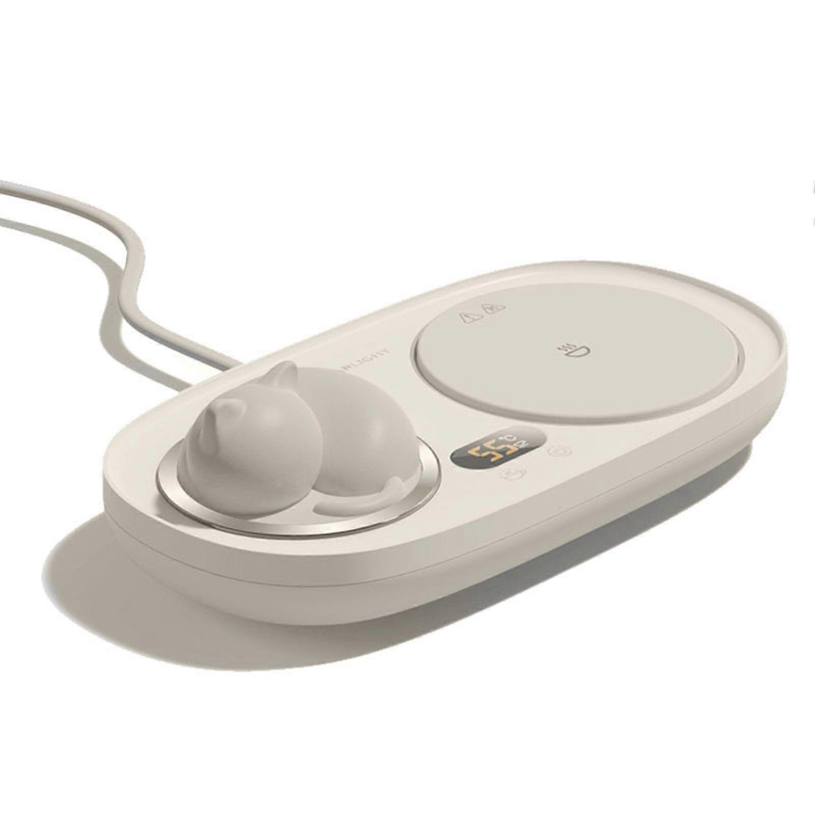 Intelligent Mug Warmer Coaster 55 Degrees Celsius Constant Temperature Cup Heating Mat Pad for Working White