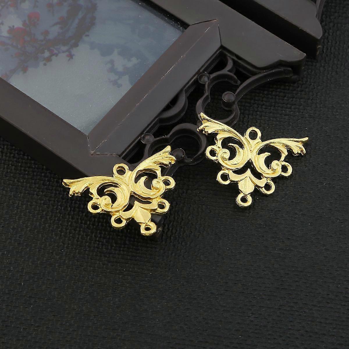 10Pcs Chinese Antique Accessories Alloy Multiholes Connection Slice For Jewelry Making DIY Hair Sticks Charm Decoration