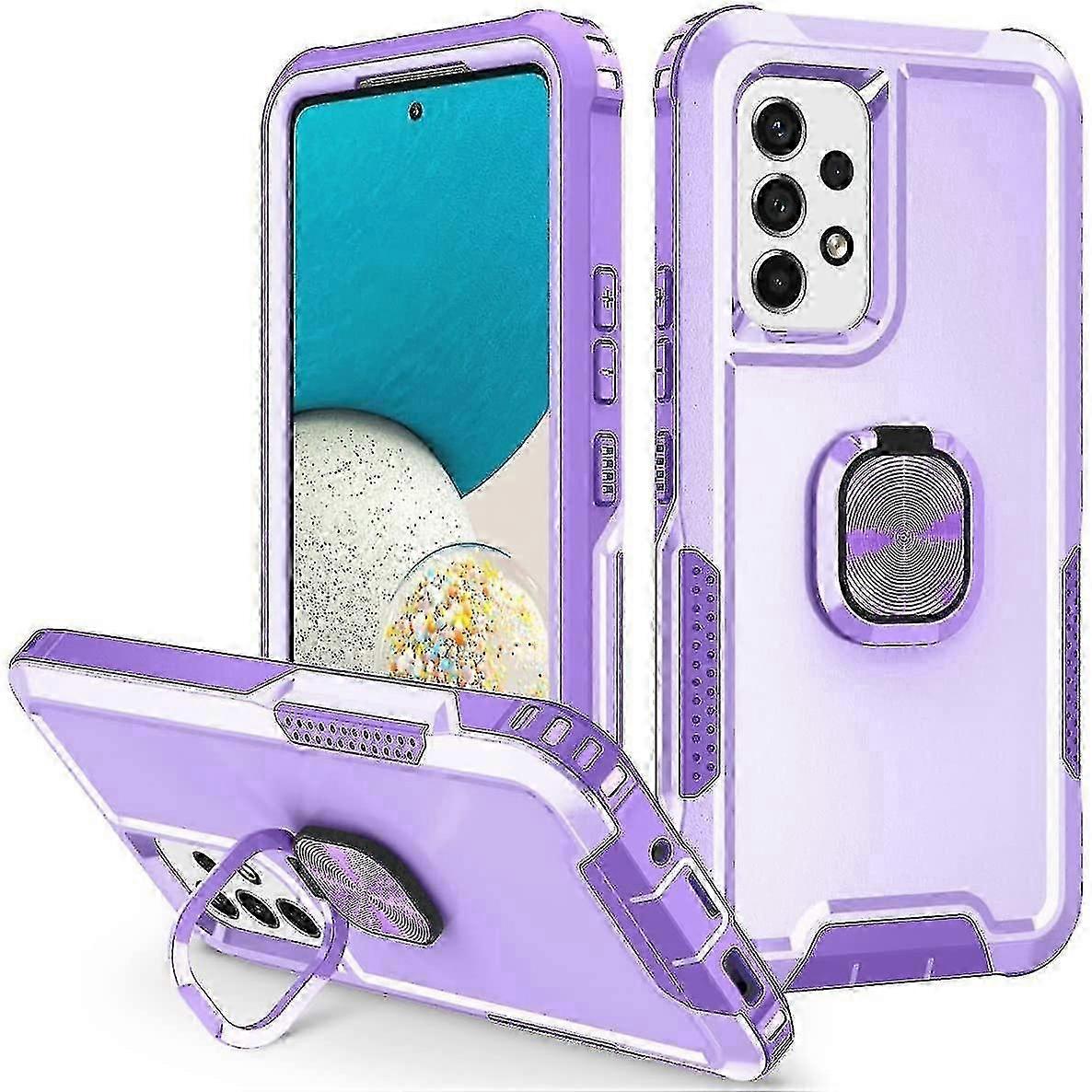 unique Military Grade Full Body Shockproof Case Compatible With Samsung Galaxy A53/a73/a33 With 360 Ring Kickstand