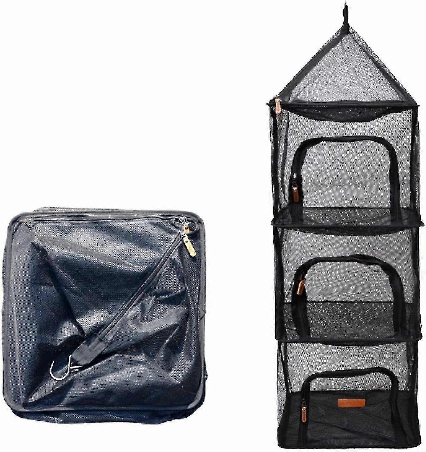 New Outdoor Camping Tableware Storage Ventilation Hanging net Bowl Basin Drying net 4-Layer Storage net