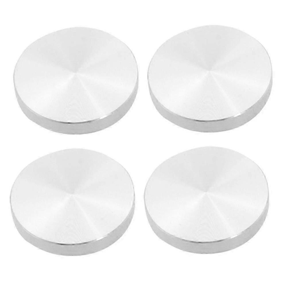 فريدة من نوعها 4x لوحة زجاجية محول الجدول الساق الألومنيوم جولة 50x8mm فضي