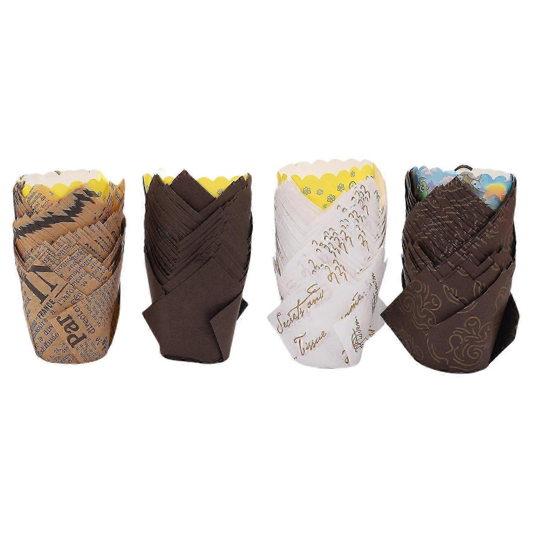 Cupcake formák, 200 darab tulipán sütőpoharak Muffin poharak Cupcake Liners Muffin táskák születésnapi zuhanyzóhoz
