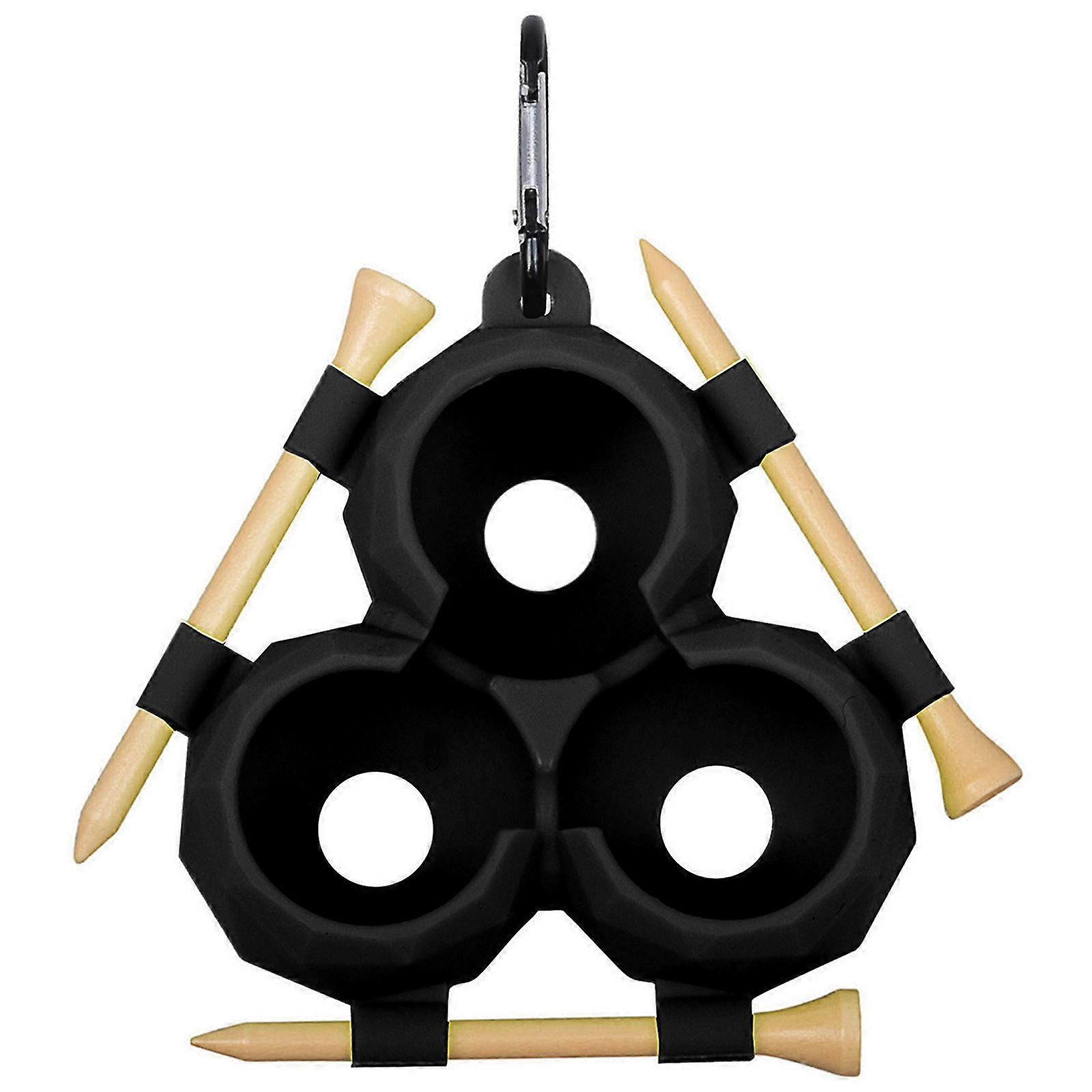 Housse de protection de balle de golf portable Porte-balle de golf en silicone souple Porte-balles de golf légers Accessoires Noir durable