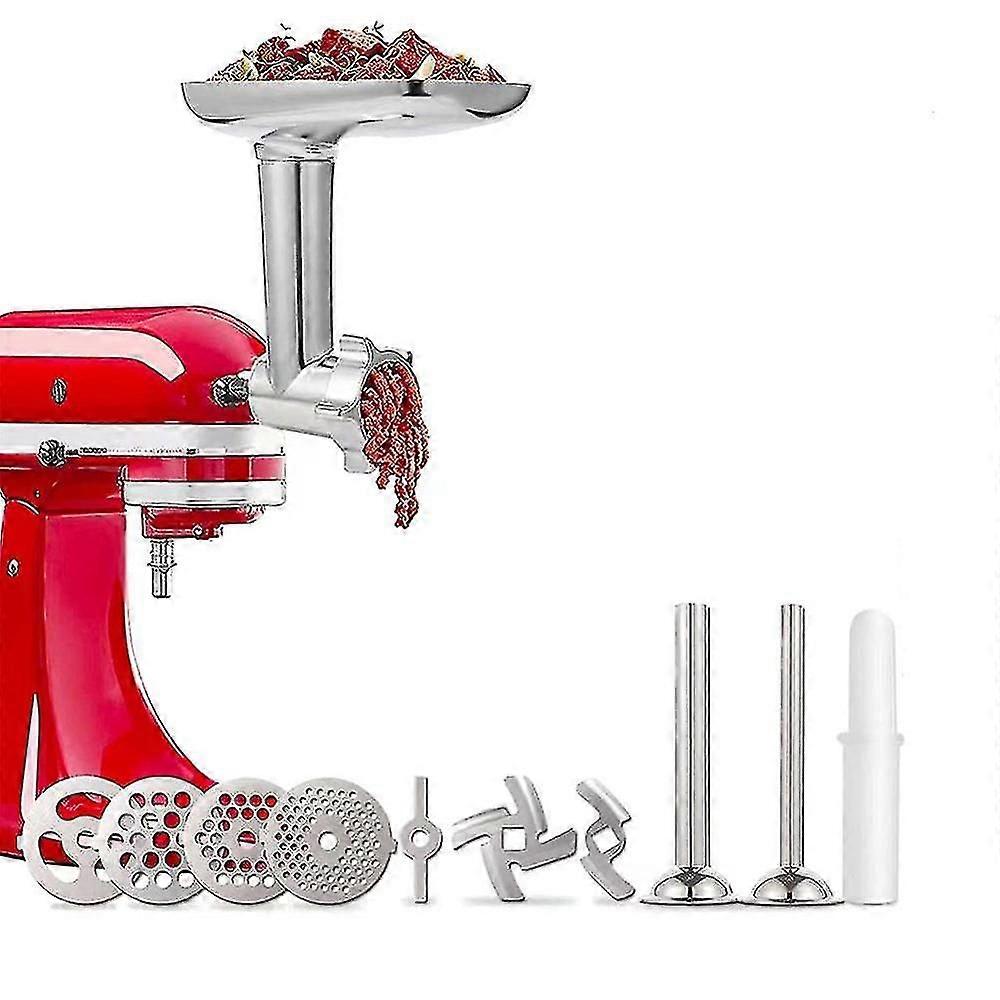 مرفق مفرمة اللحم لخلاطات الوقوف Kitchenaid ، وشملت أنابيب النقانق حشو ، دائم الغذاء Gri