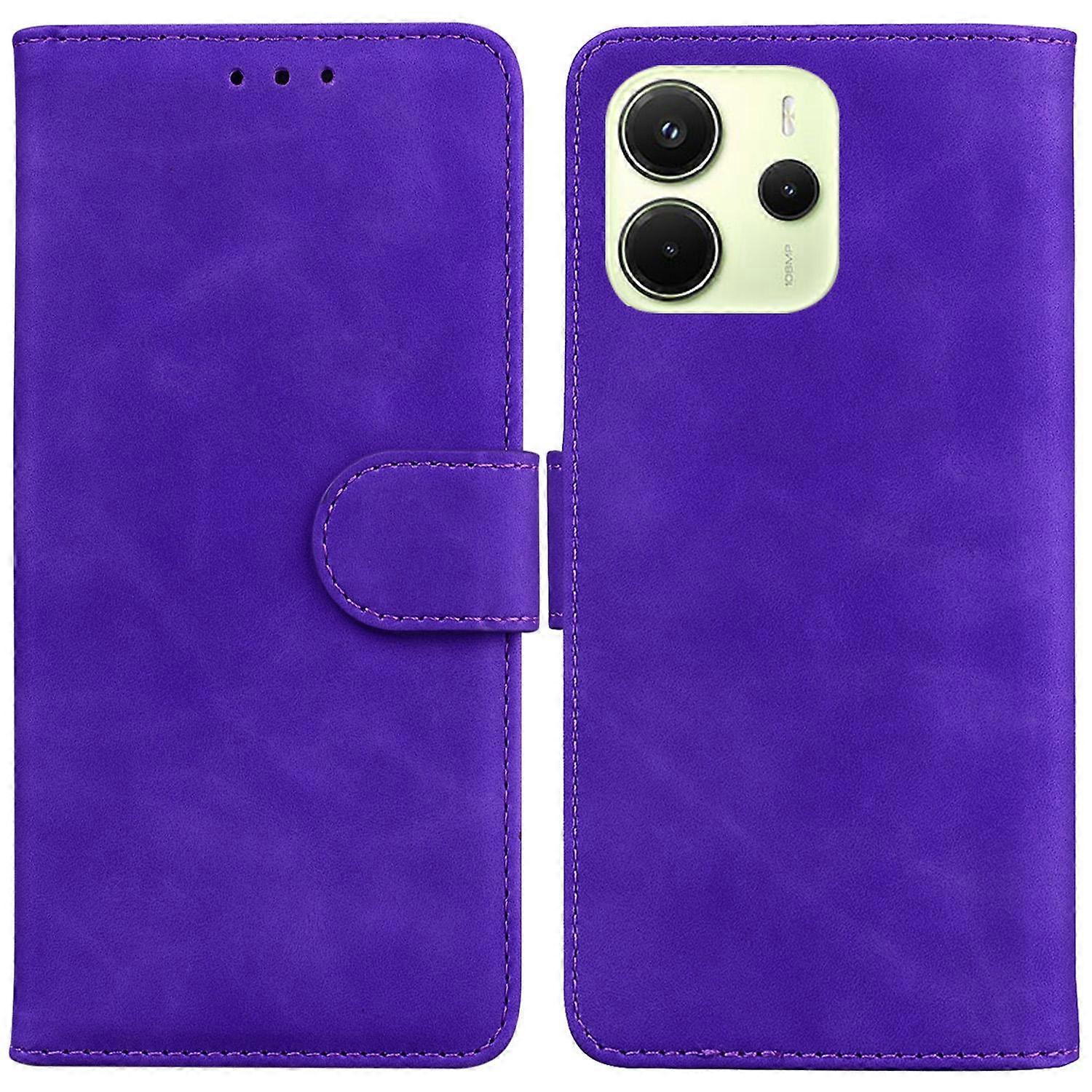 Skin Feel Pure Color Flip Leather Phone Case