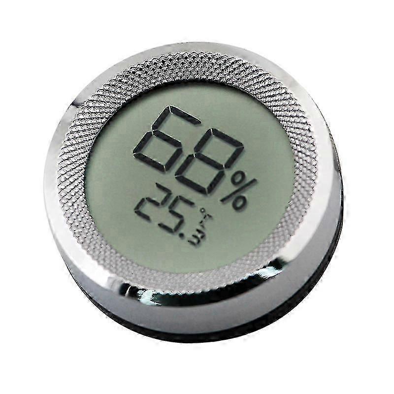 Sigaar Humidor Hygrometer Mini Digitale LCD Display Sensor1 StukZilver