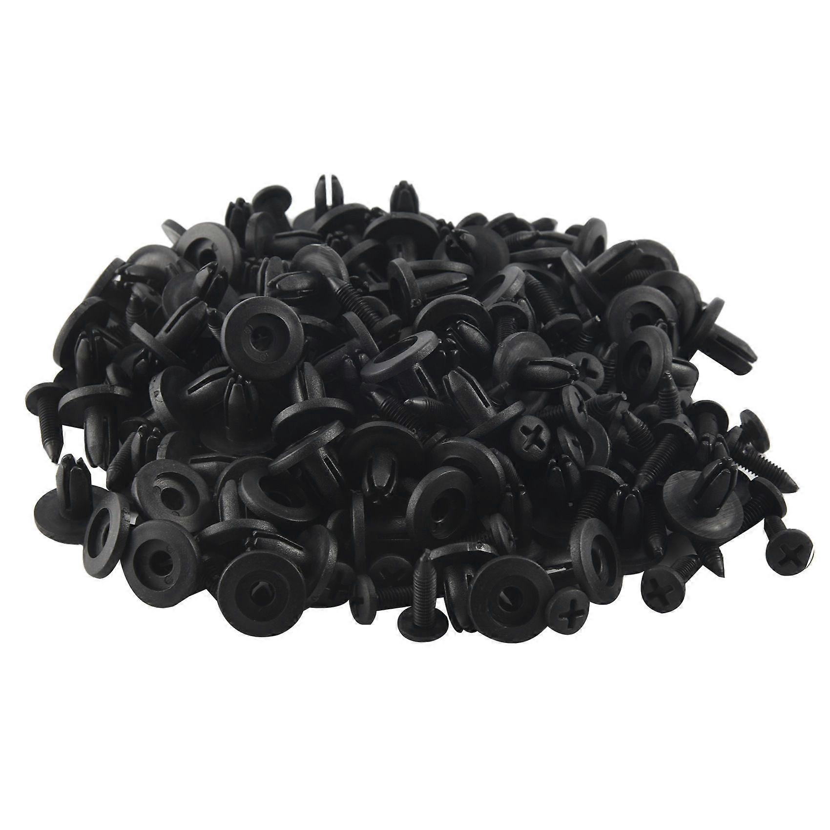 SODIAL(R) 100 Pcs Car Push in Type Plastic Rivets Fastener Black 15 x 13 x 6mm