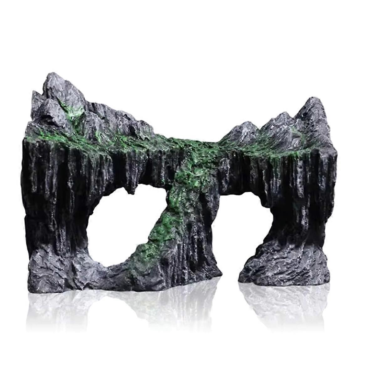 Aquarium Decoration Fish Tank Simulated Rock Mountain Ornament,A