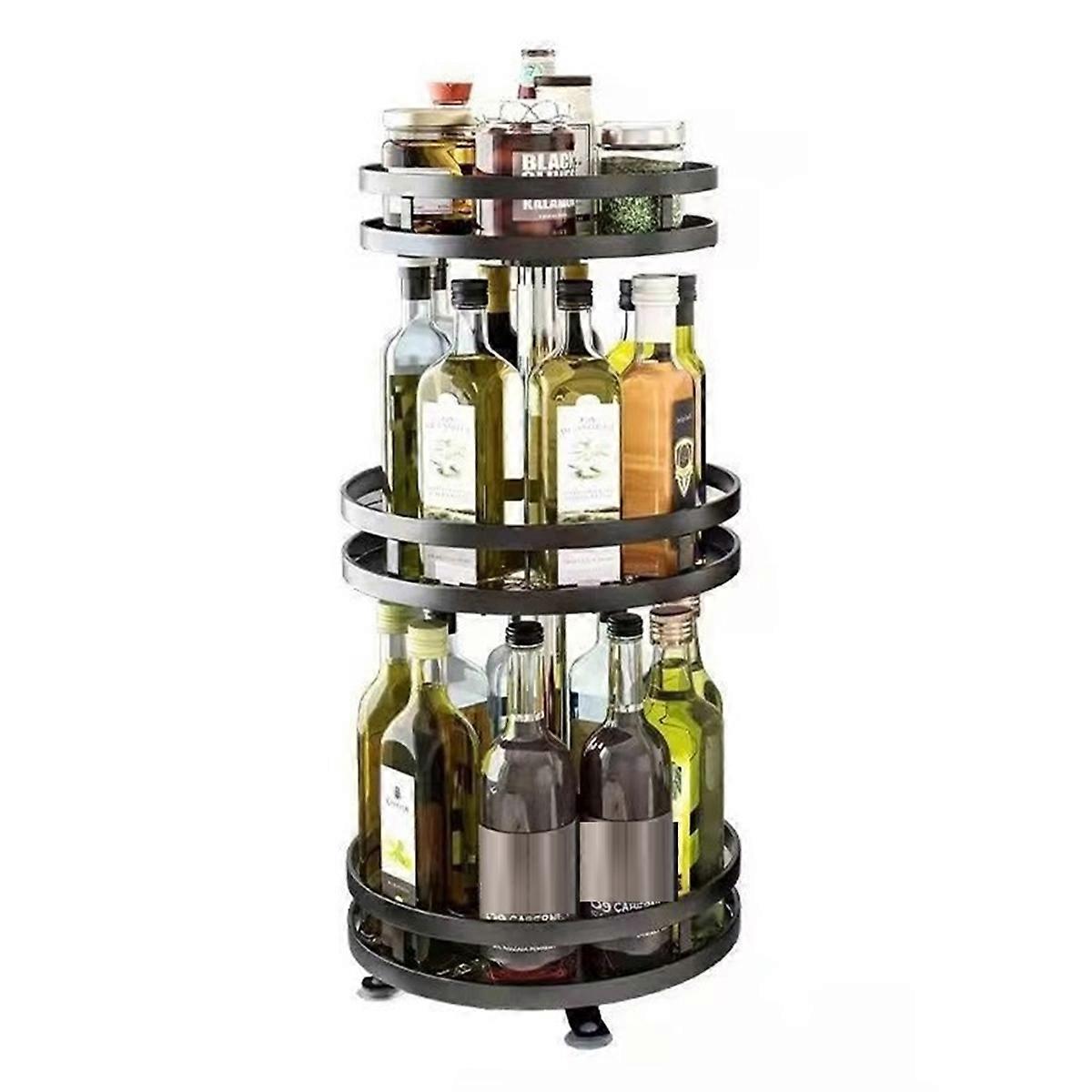 360-degree rotating seasoning rack Non-slip carbon steel tray C