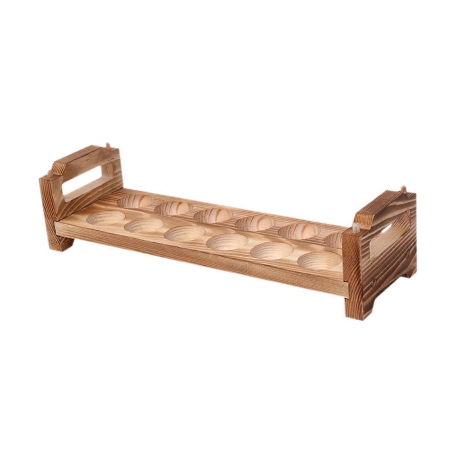 Eggs Rack Stackable Display Wooden Egg Holder for Cabinet Farmhouse Pantry