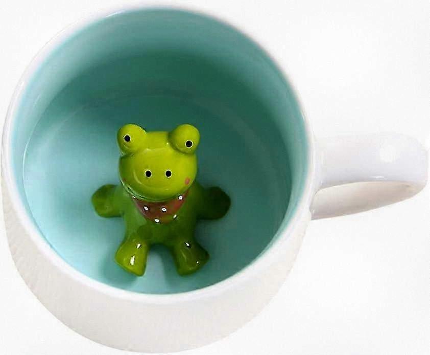 3D Animal Ceramic Coffee Cup - Fun Frog Design