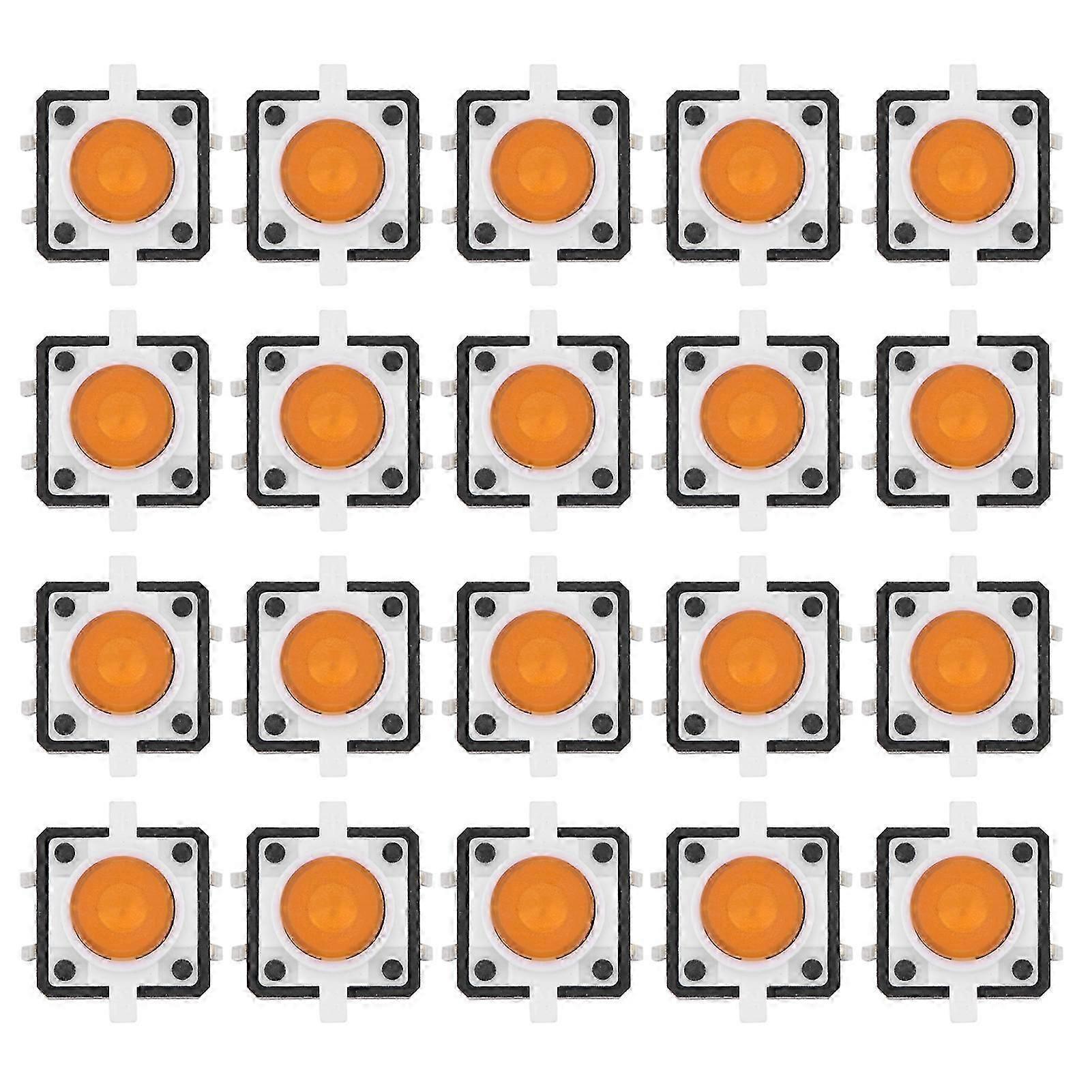 20PCS 12x12x7.3mm Tactile Push Button Switch LED Momentary Tactile Push Button SwitchYellow