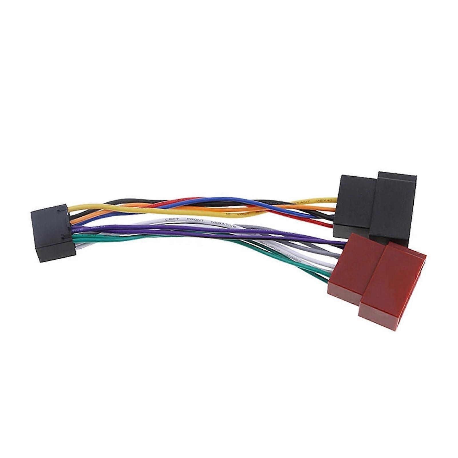 Car Wire Harness Adapter 16 Pin ISO Standard Connector for Auto Stereo Radio Plug and Play Compatibility