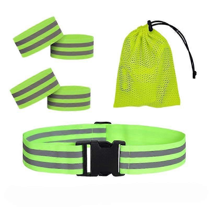 Adjustable Reflective Safety Vest with Shoulder Straps and Storage Bag for Night Running Cycling - Includes 2 Reflective Wristbands