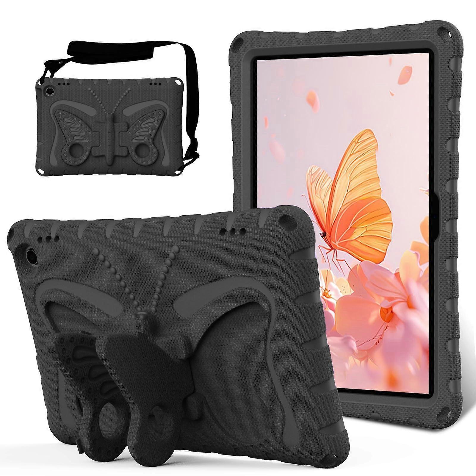 Tablet Case for Kindle Fire Max 11 13th Generation 2023 Release EVA Shockproof Lightweight Cover with Shoulder Strap Butterfly Design