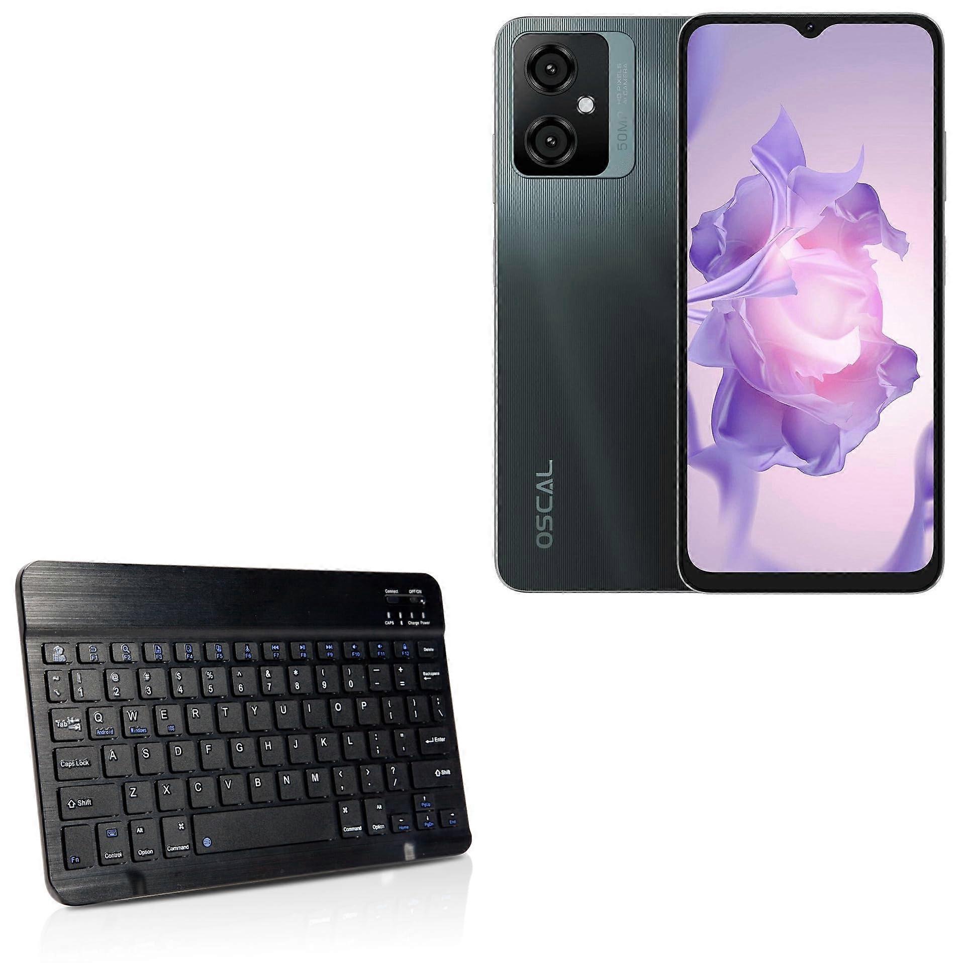 Keyboard Compatible with Blackview Oscal Tiger 10 - SlimKeys Bluetooth Keyboard, Thin with Chiclet-Style Keys - Jet Black