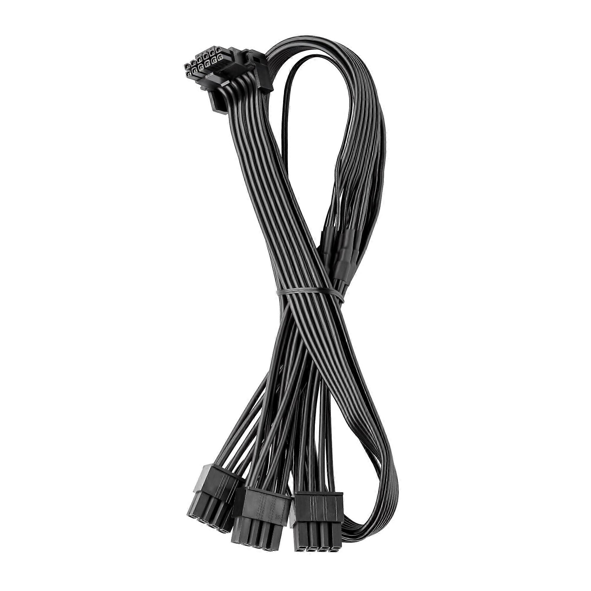 Basics RT-Series 12VHPWR 90 Degree StealthSense PCI-e Cable for Variant - ASUS/Seasonic/Phanteks B(Black, 16-pin to Triple 8-pin, 60cm)