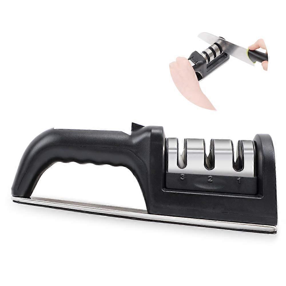 Knife sharpening, 3 -stage professional kitchen knife sharpeners, manual tool to restore knives
