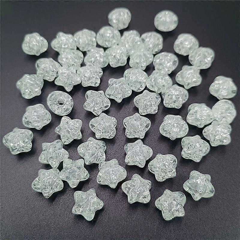 20Pcs Flower Crystal Pentagram Loose Beads DIY Findings Handcrafted Beading Neclace Bracelet Star Beads for Jewelry Making Crafted