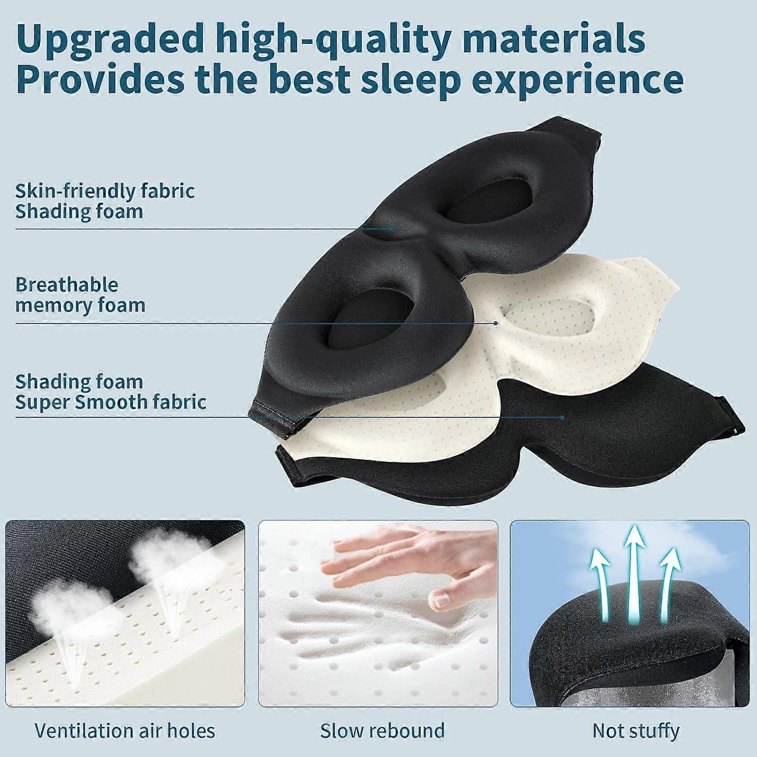 Sleep Mask for Side Sleeper, Light Blocking for Women Men, 3D Contoured ...