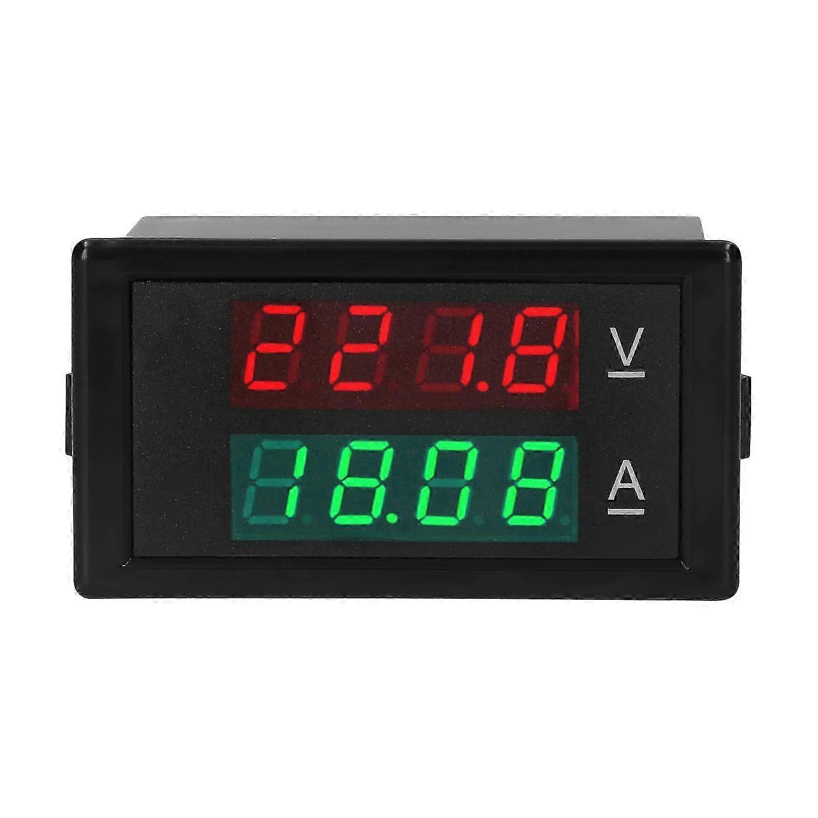 Digital Voltmeter Ammeter Voltage Current Tester Gauge Volt Amperage Tester Meter Amp Detector Red Green Dual Display Digital Multimeter