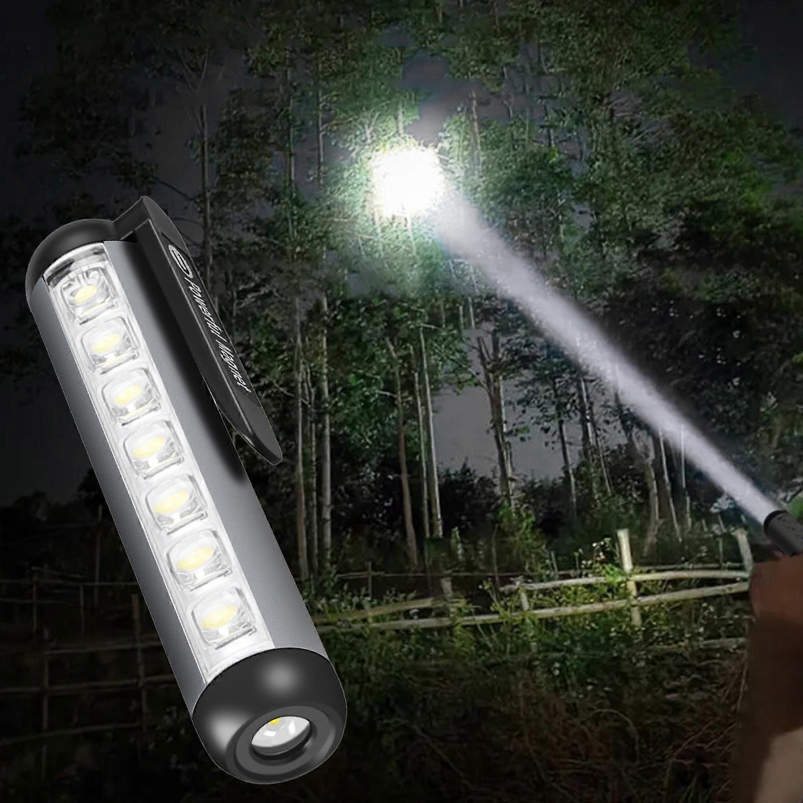 XPE+COB Flashlight TypeC Charging With Pen Clip Magnet Lightweight Small Flashlight AA