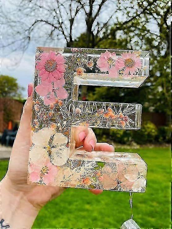 Pressed Flower Resin Letters With LED Light ,Floral Resin Night Light 26 Letter Selection