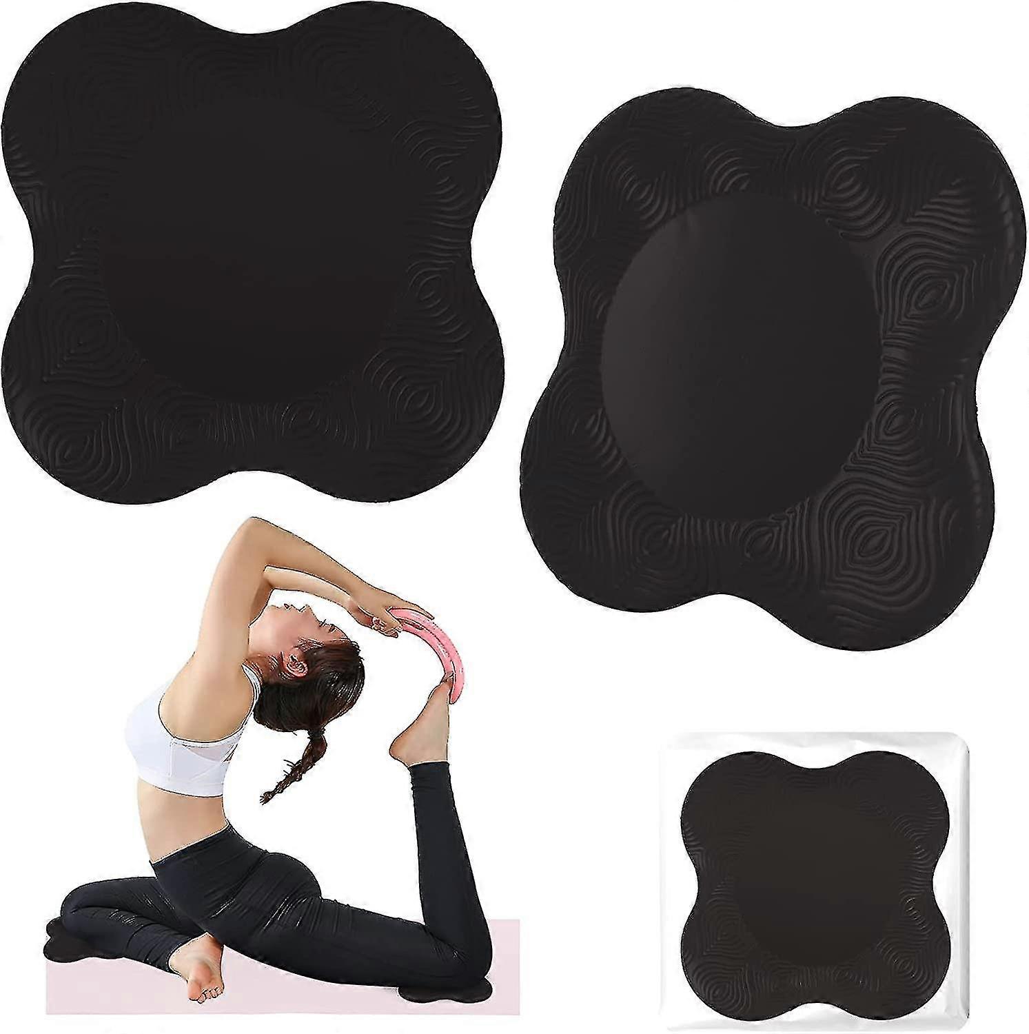 2-Pack Yoga Support Pads with Non-slip Design for Knees Hands Wrists and Elbows Mat Included 25x25cm